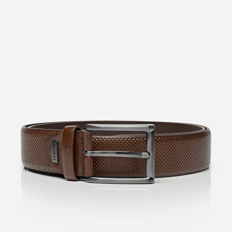 DUBLIN brown uni – Herren-Anzuggürtel 3,5 cm