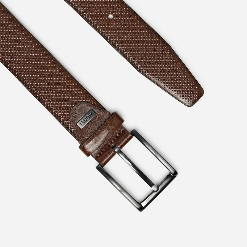 DUBLIN brown uni – Herren-Anzuggürtel 3,5 cm