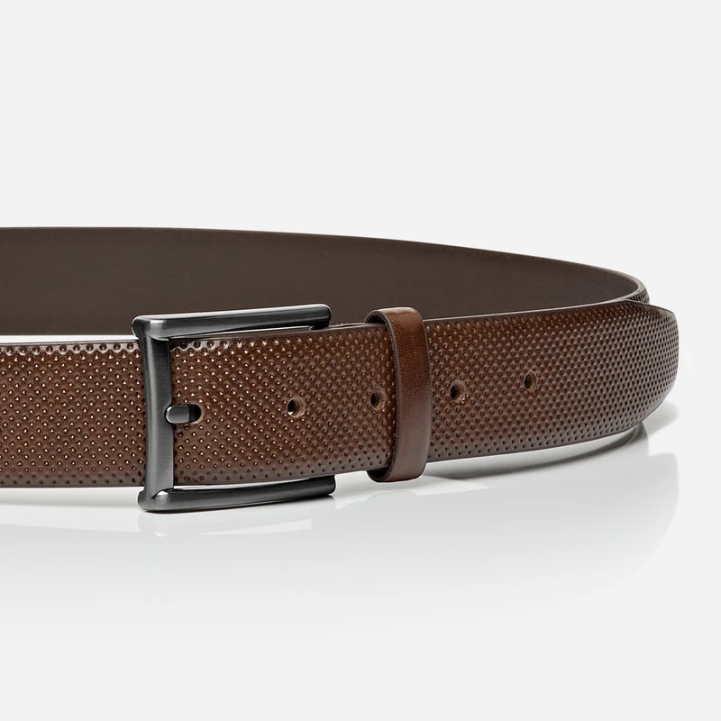 DUBLIN brown uni – Herren-Anzuggürtel 3,5 cm