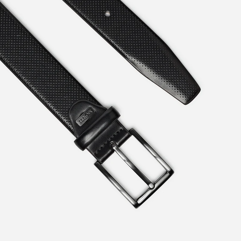 DUBLIN black uni – Herren-Anzuggürtel 3,5 cm