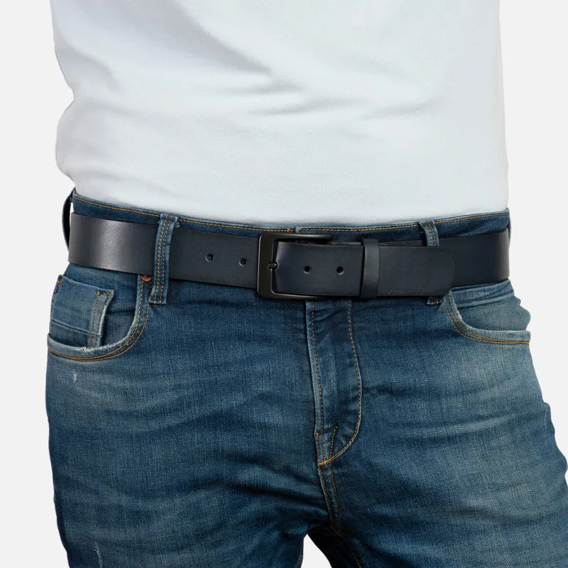 ATLANTA navy uni – Ledergürtel Herren 4 cm