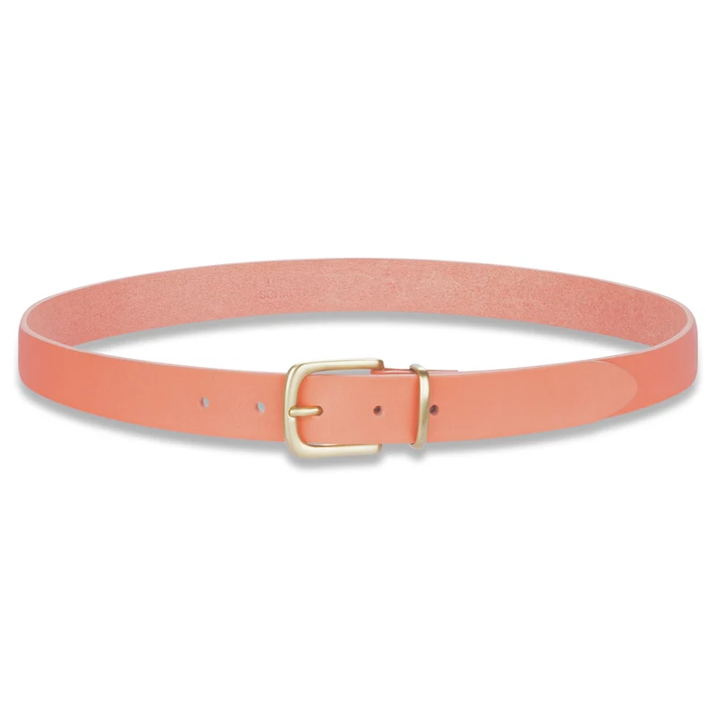 Eleganter 3cm Damengürtel „Alexandra" in Pink Ash – Schmaler Gürtel mit goldener Schnalle und Schlaufe
