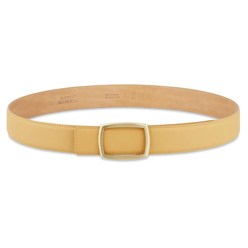 Edler Damen Ledergürtel „Lucia“ in Curry – 3,5 cm, weiches & anschmiegsames Kalbleder