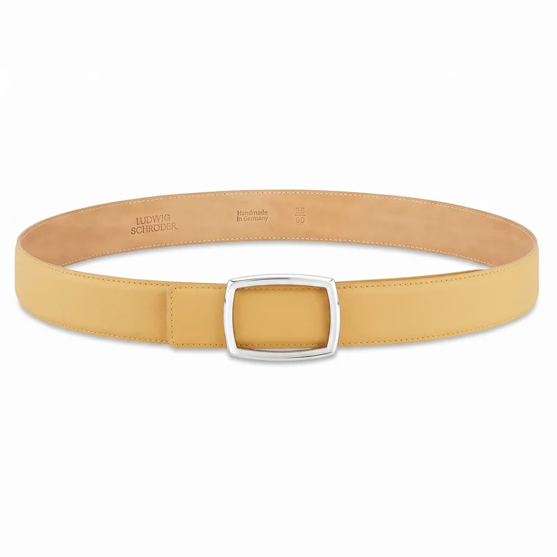 Edler Damen Ledergürtel „Lucia“ in Curry – 3,5 cm, weiches & anschmiegsames Kalbleder