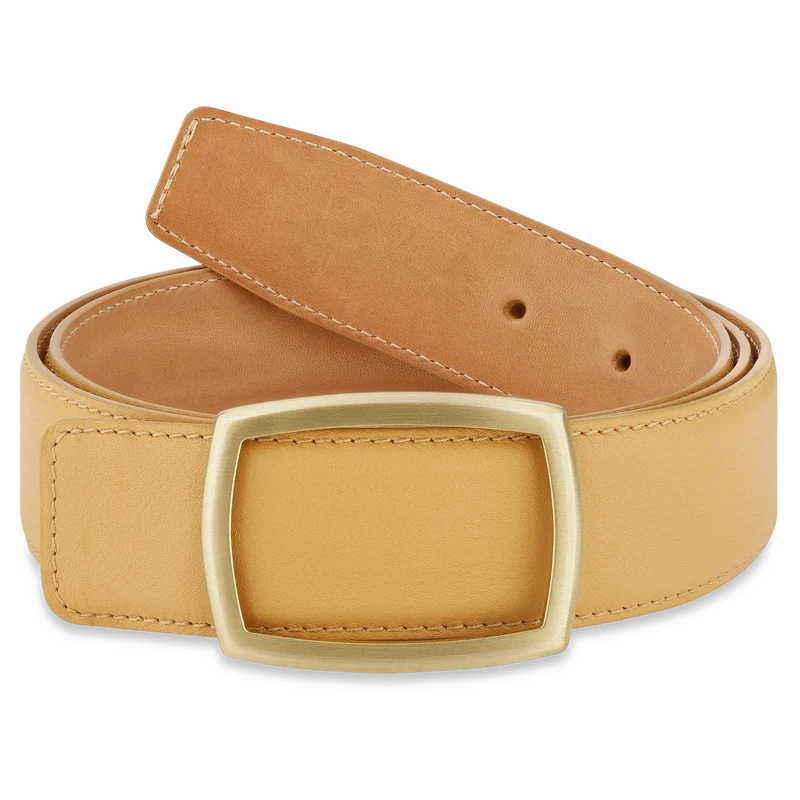 Edler Damen Ledergürtel „Lucia“ in Curry – 3,5 cm, weiches & anschmiegsames Kalbleder