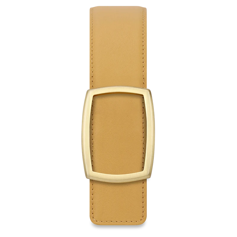 Edler Damen Ledergürtel „Lucia“ in Curry – 3,5 cm, weiches & anschmiegsames Kalbleder