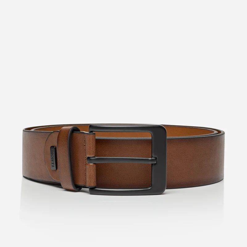 ATLANTA light brown uni – Ledergürtel Herren 4 cm