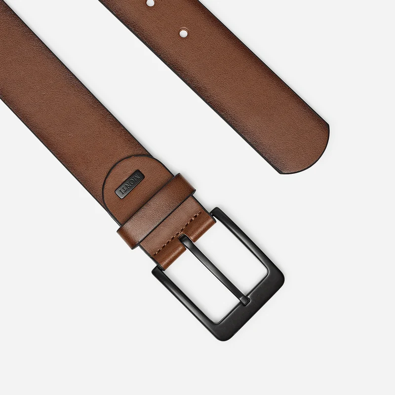 ATLANTA light brown uni – Ledergürtel Herren 4 cm