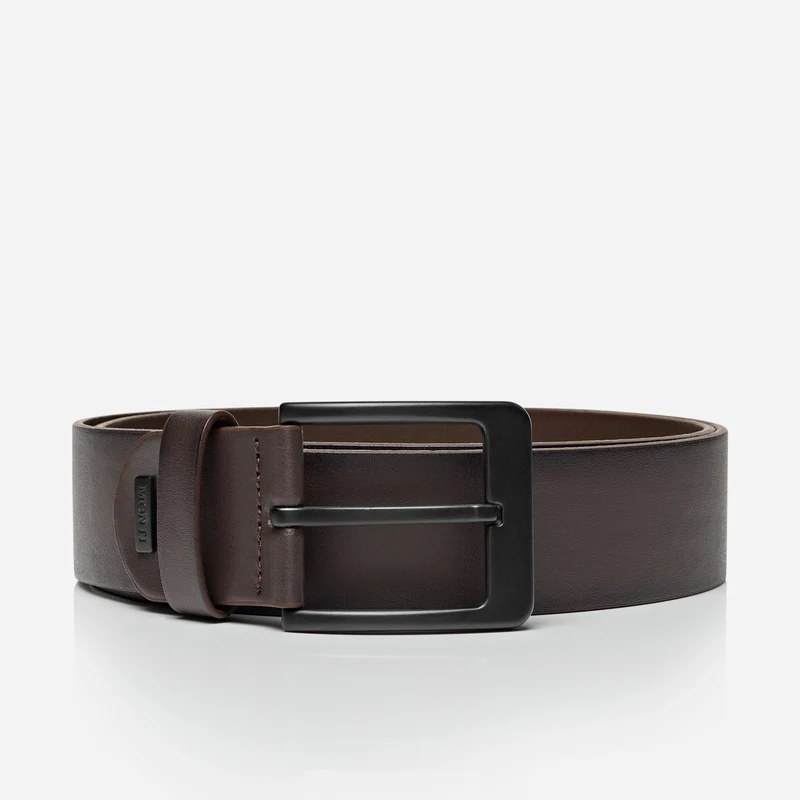ATLANTA brown uni – Ledergürtel Herren 4 cm