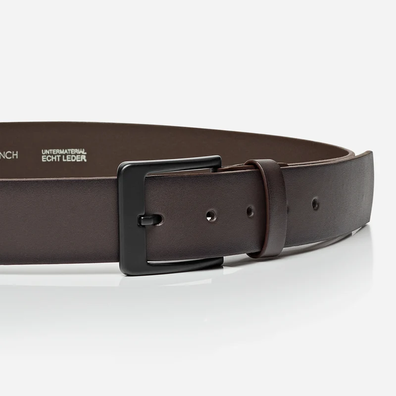 ATLANTA brown uni – Ledergürtel Herren 4 cm