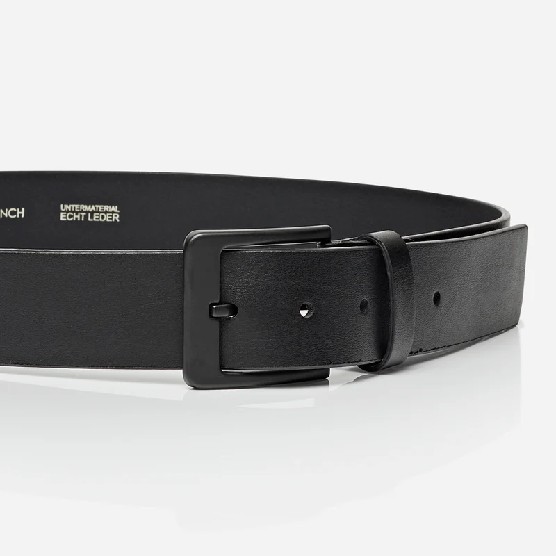 ATLANTA black uni – Ledergürtel Herren 4 cm