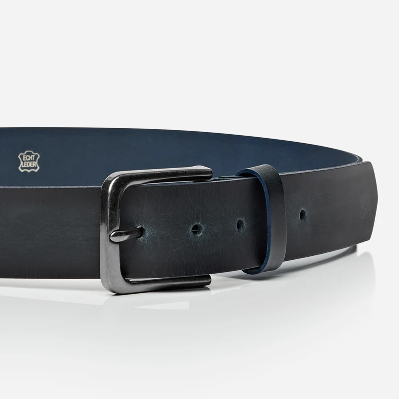 NASHVILLE navy uni – Ledergürtel Herren 4 cm mit Pull-up-Effekt