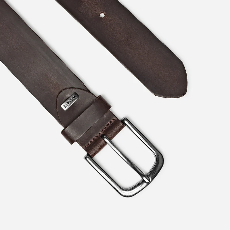 NASHVILLE brown uni – Ledergürtel Herren 4 cm mit Pull-up-Effekt