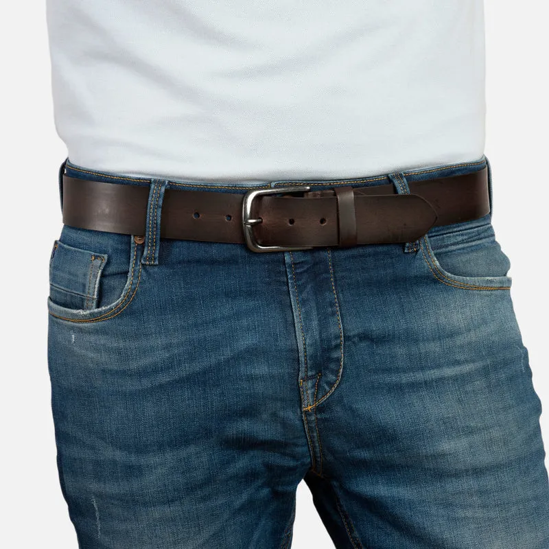 NASHVILLE brown uni – Ledergürtel Herren 4 cm mit Pull-up-Effekt