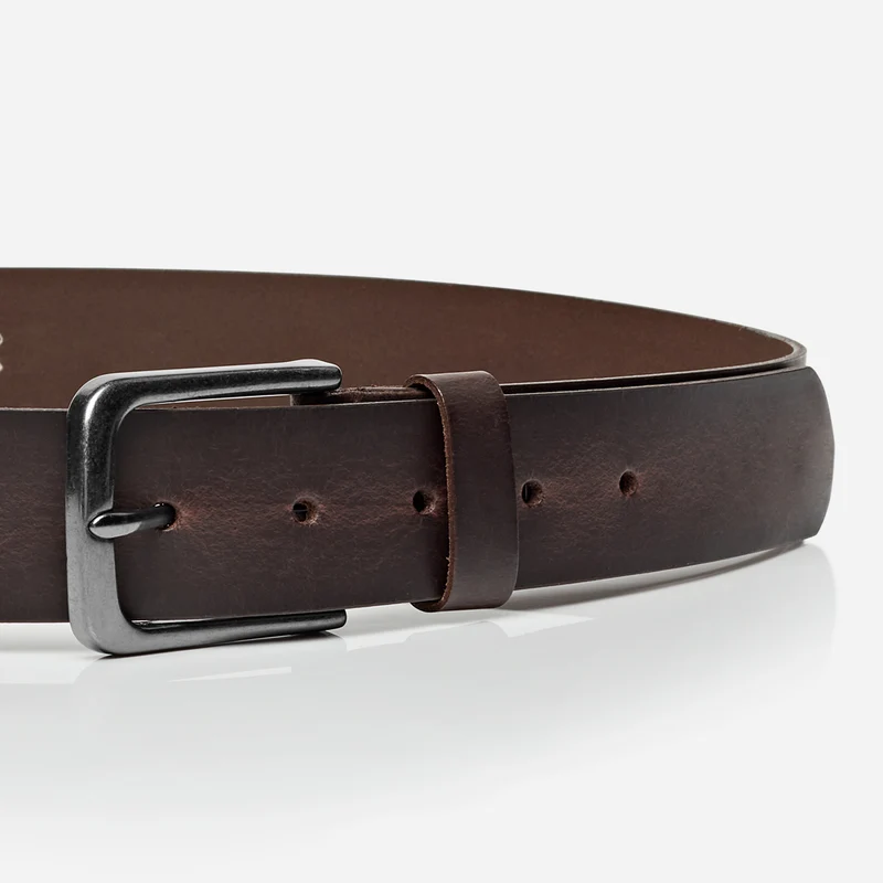 NASHVILLE brown uni – Ledergürtel Herren 4 cm mit Pull-up-Effekt