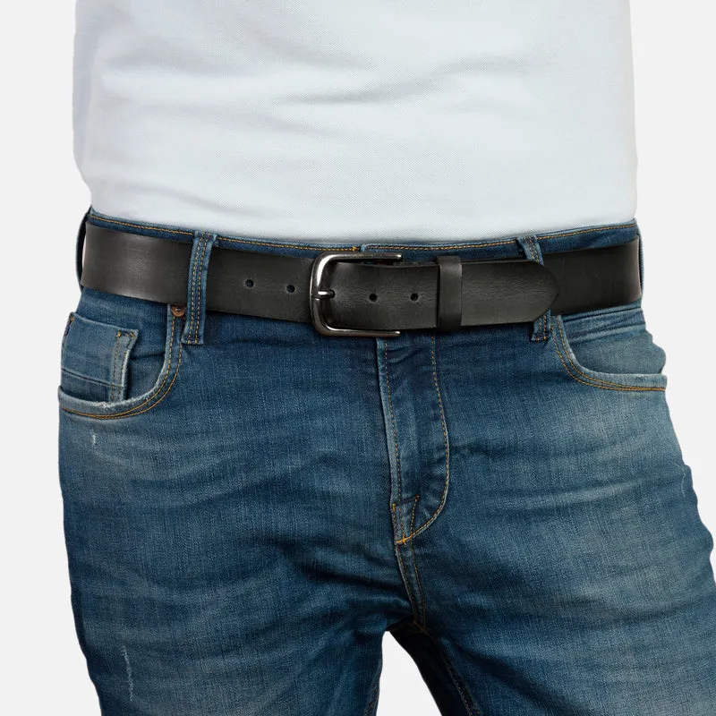 NASHVILLE black uni – Ledergürtel Herren 4 cm mit Pull-up-Effekt