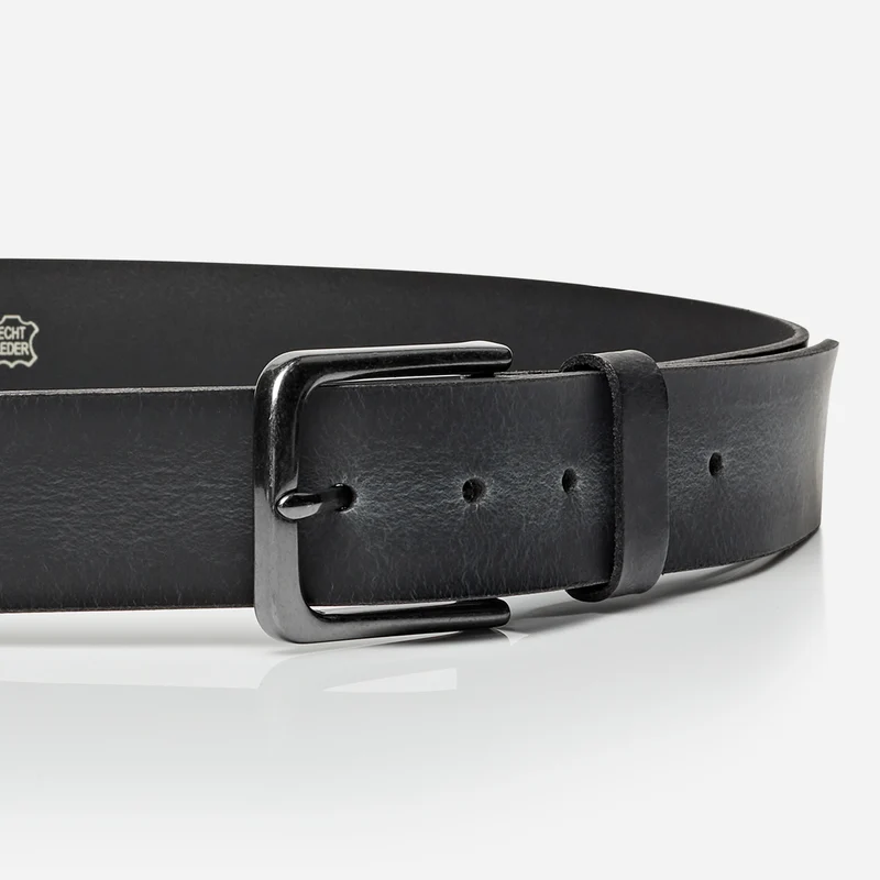 NASHVILLE black uni – Ledergürtel Herren 4 cm mit Pull-up-Effekt