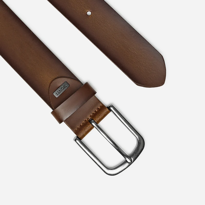 NASHVILLE light brown uni – Ledergürtel Herren 4 cm mit Pull-up-Effekt