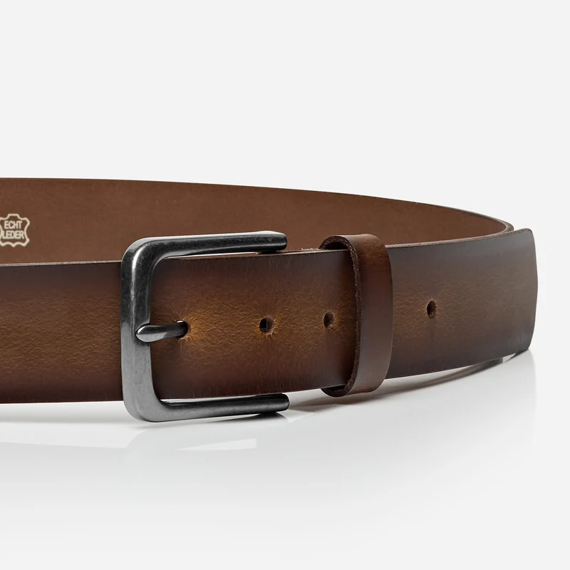 NASHVILLE light brown uni – Ledergürtel Herren 4 cm mit Pull-up-Effekt