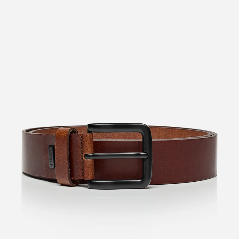 GENOVA brown uni – Ledergürtel Herren 3,5 cm