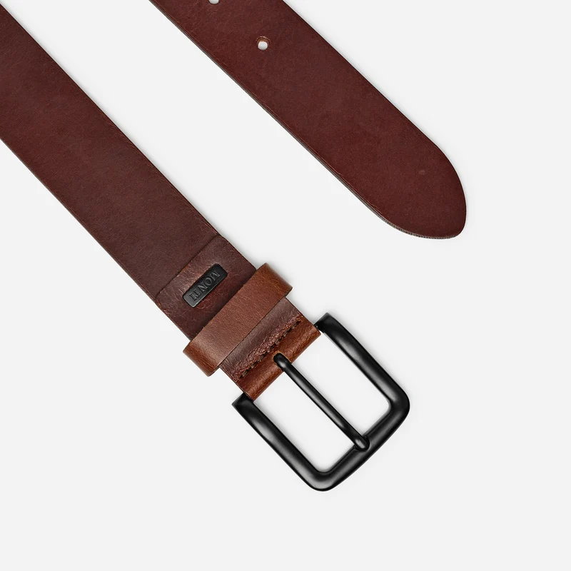 GENOVA brown uni – Ledergürtel Herren 3,5 cm