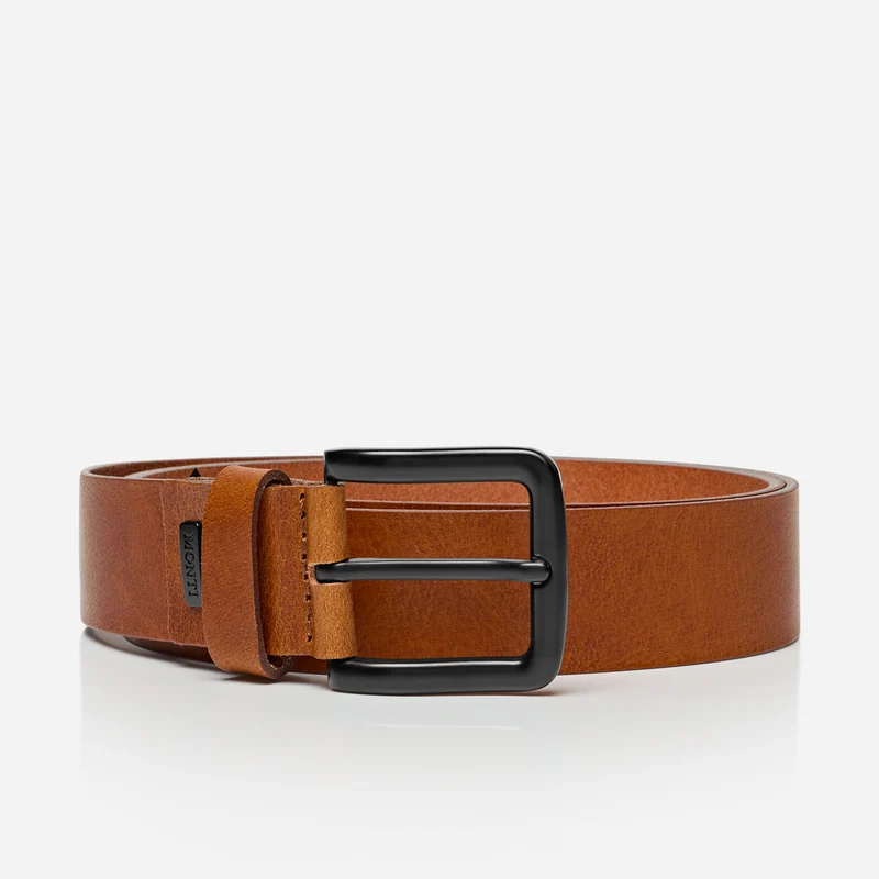 GENOVA light brown uni – Ledergürtel Herren 3,5 cm