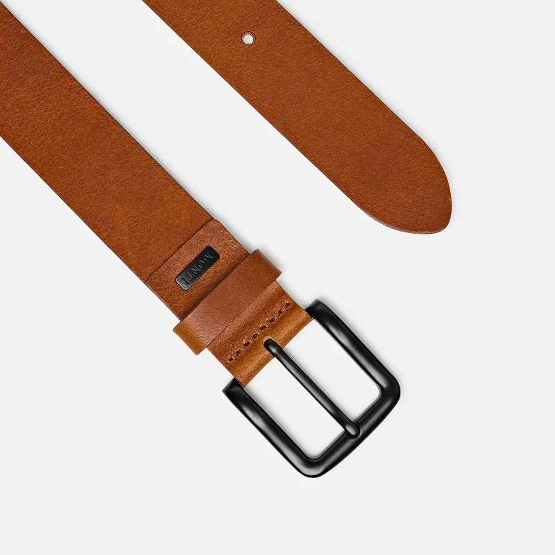 GENOVA light brown uni – Ledergürtel Herren 3,5 cm