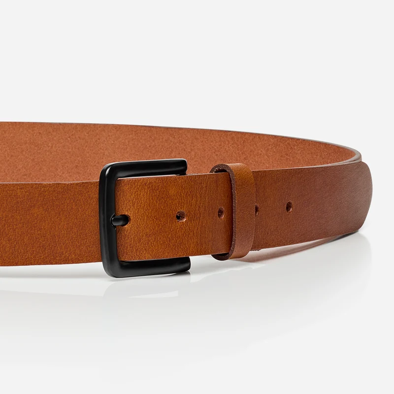 GENOVA light brown uni – Ledergürtel Herren 3,5 cm
