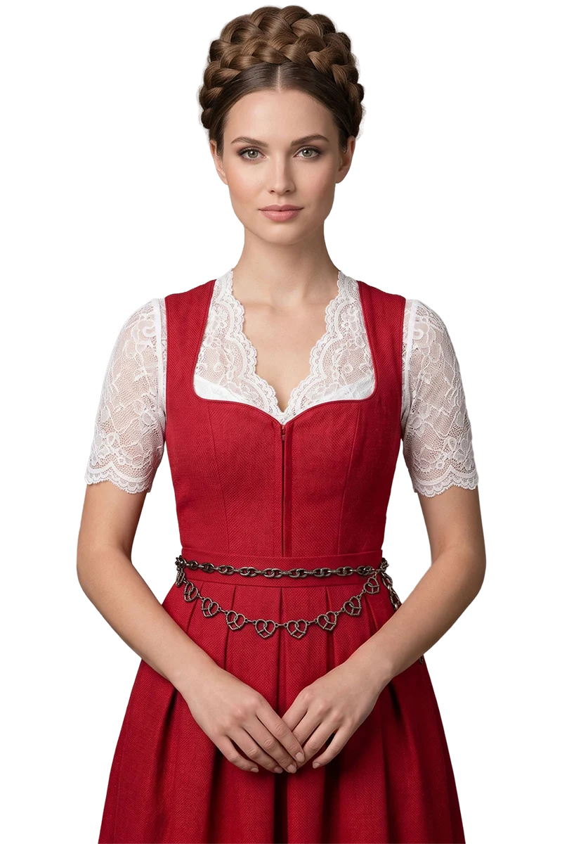 Damen Trachten Kettengürtel mit Brezenherzen - schwarz