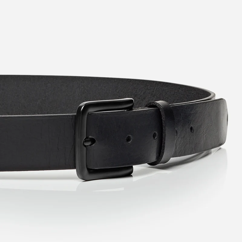 GENOVA black uni – Ledergürtel Herren 3,5 cm