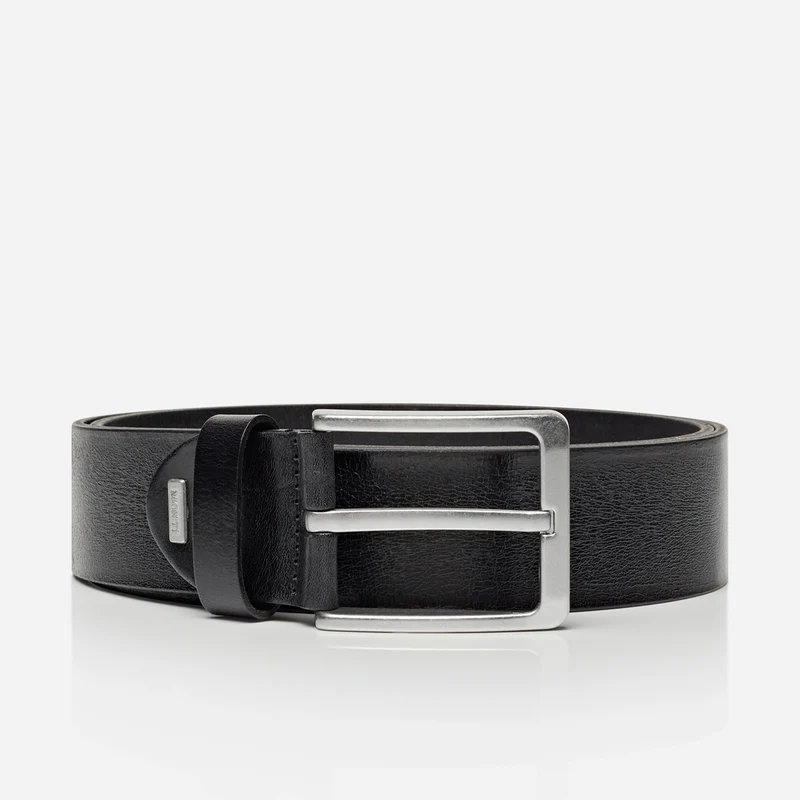 DALLAS silber Schließe black – Ledergürtel Herren 4 cm
