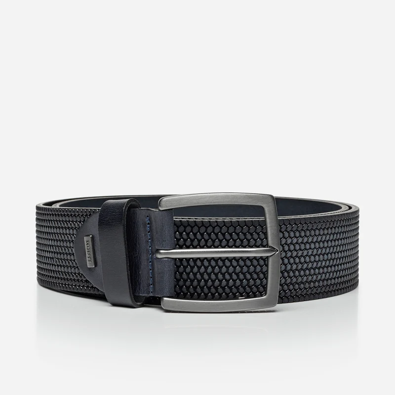 MADRID navy uni – Ledergürtel Herren 4 cm mit Prägung