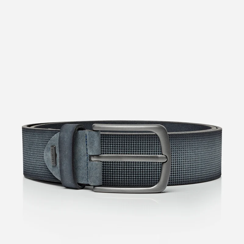 STOCKHOLM navy uni – Ledergürtel Herren 4 cm mit Prägung