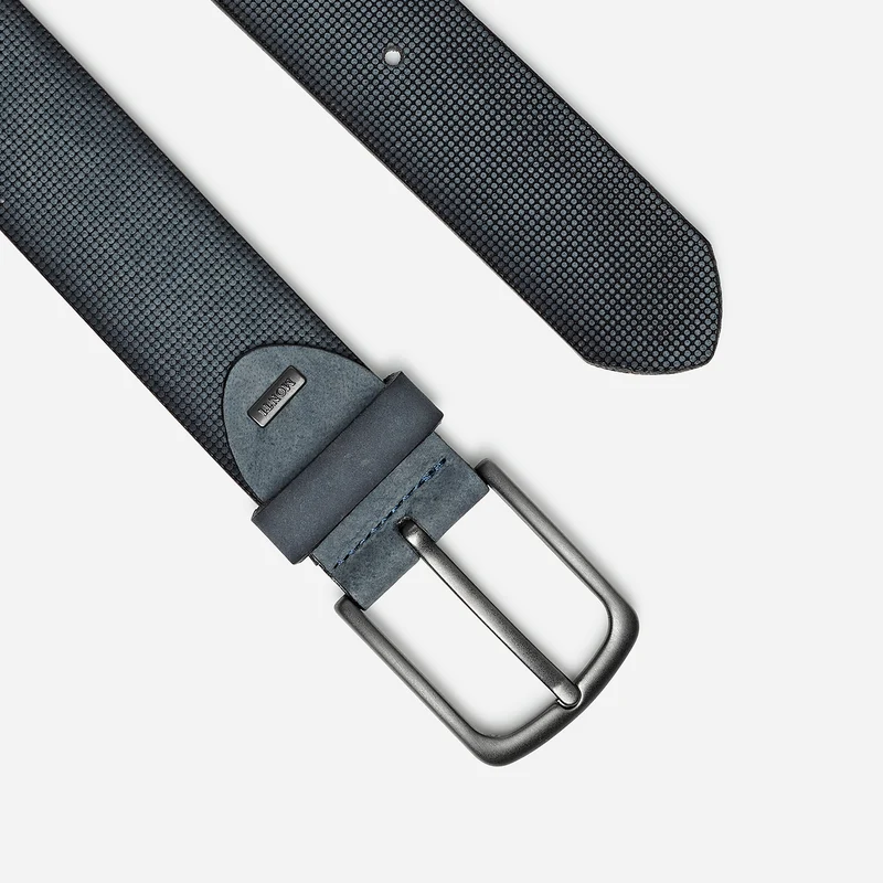STOCKHOLM navy uni – Ledergürtel Herren 4 cm mit Prägung