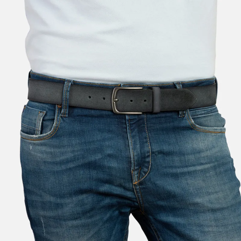 STOCKHOLM navy uni – Ledergürtel Herren 4 cm mit Prägung