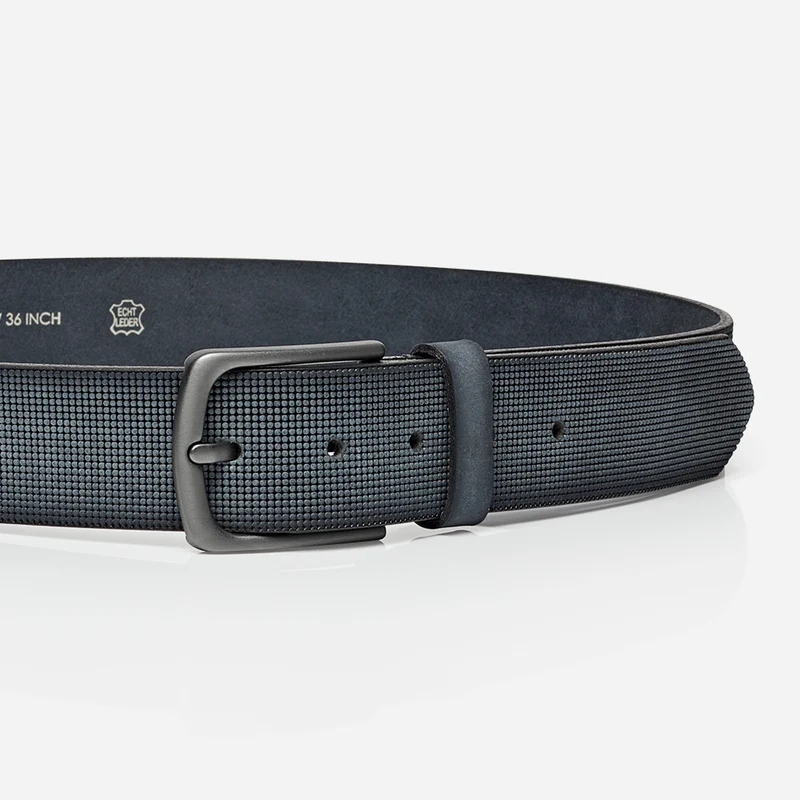 STOCKHOLM navy uni – Ledergürtel Herren 4 cm mit Prägung
