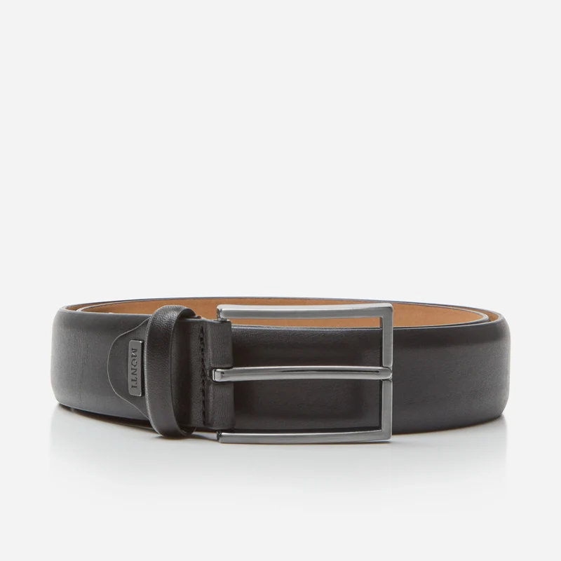 BORDEAUX black uni – Ledergürtel Herren 3,5 cm mit Prägung