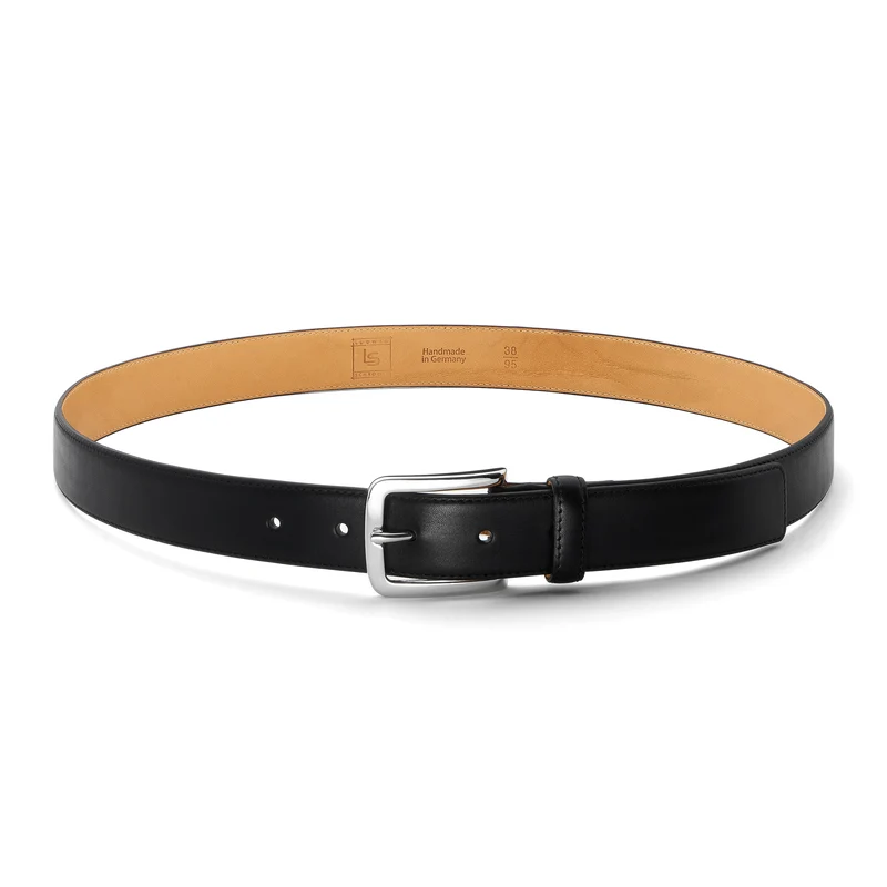 Schmaler Herren Ledergürtel „Alessio“ in Schwarz – 3 cm, leicht & unaufdringlich elegant
