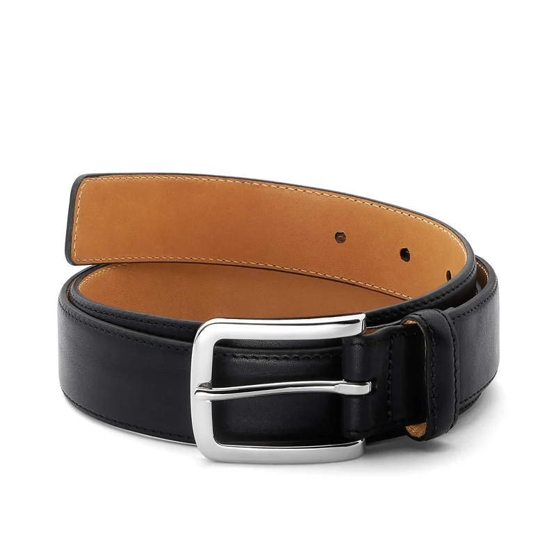 Schmaler Herren Ledergürtel „Alessio“ in Schwarz – 3 cm, leicht & unaufdringlich elegant