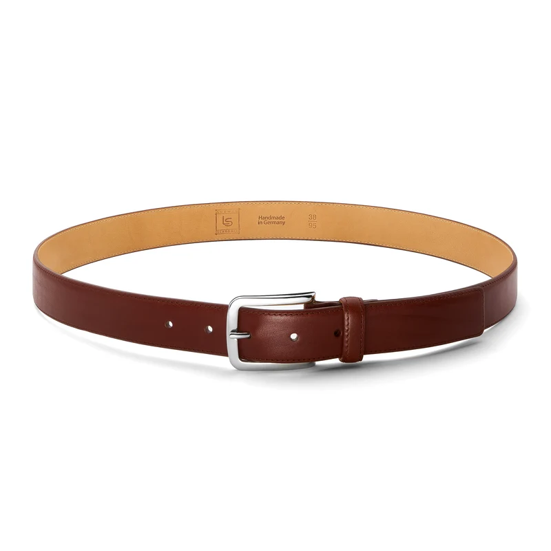 Schmaler Herren Ledergürtel „Alessio“ in Cognac – 3 cm, leicht & unaufdringlich elegant