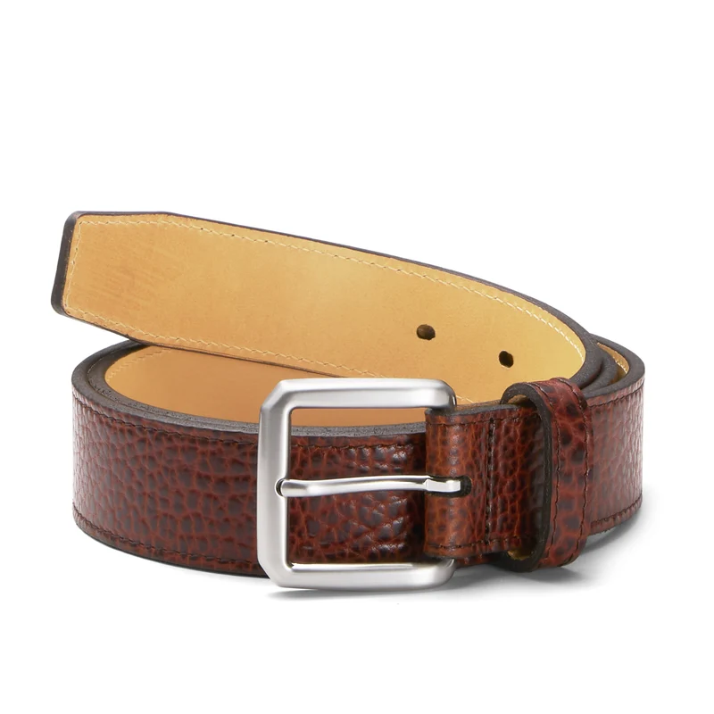 Bisonleder-Herrengürtel „Johnny“ in Cognac – 3,5 cm, robustes Leder vom amerikanischen Wildbison