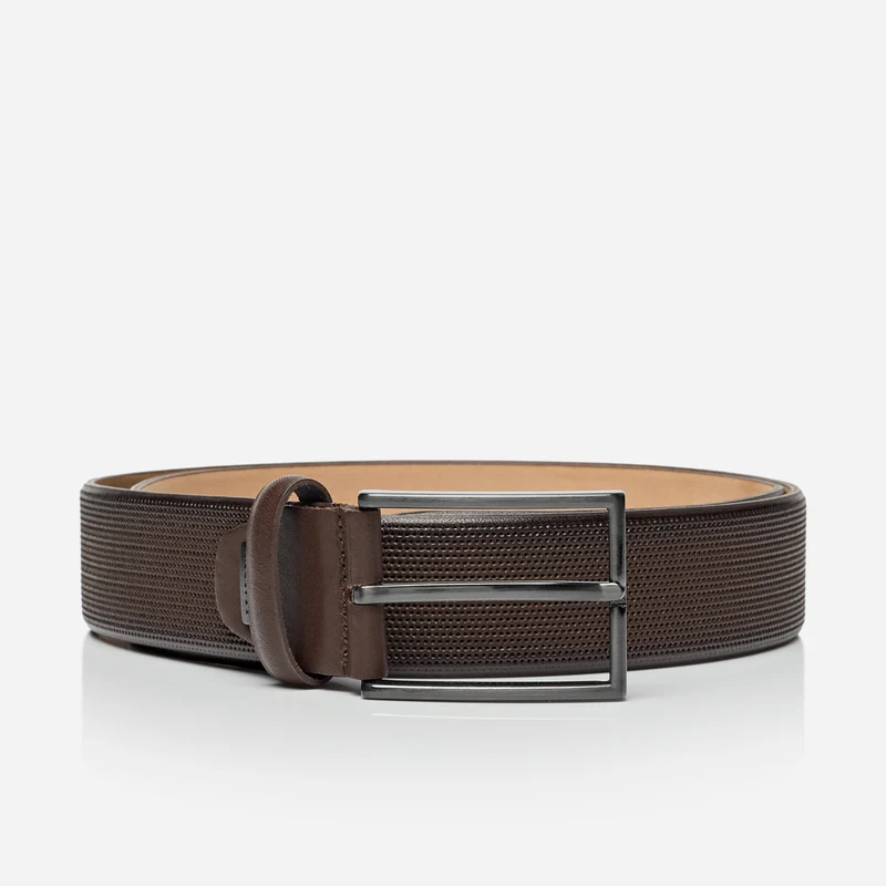 PARIS brown uni – Ledergürtel Herren 3,5 cm aus Nappaleder