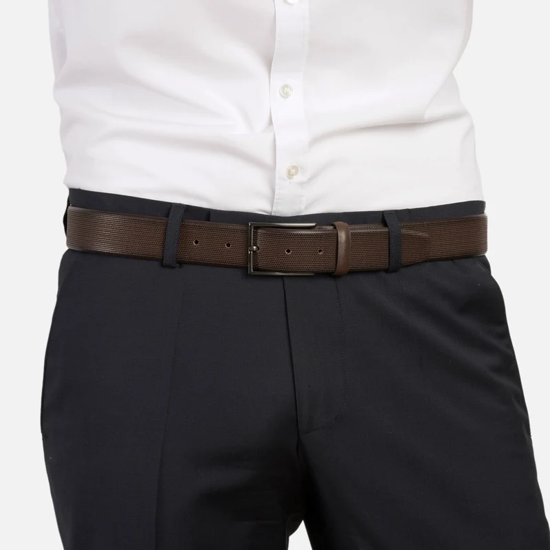 PARIS brown uni – Ledergürtel Herren 3,5 cm aus Nappaleder