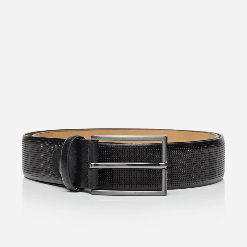 PARIS black uni – Ledergürtel Herren 3,5 cm aus Nappaleder