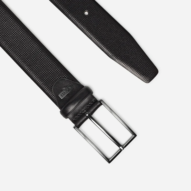PARIS black uni – Ledergürtel Herren 3,5 cm aus Nappaleder