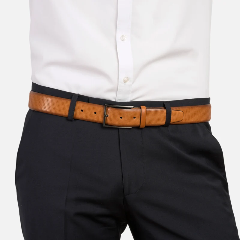 PARIS light brown uni – Ledergürtel Herren 3,5 cm aus Nappaleder