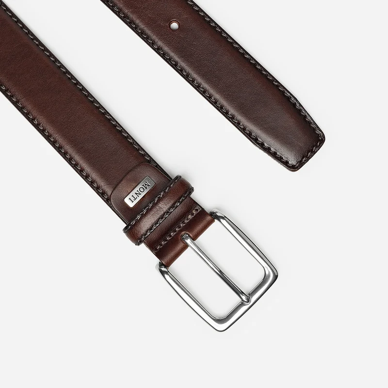 BARCELONA brown uni – Herren-Anzuggürtel 3,5 cm