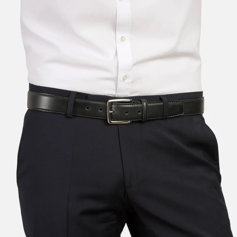 BARCELONA black uni – Herren-Anzuggürtel 3,5 cm
