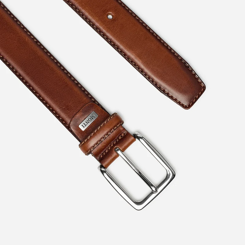 BARCELONA light brown uni – Herren-Anzuggürtel 3,5 cm