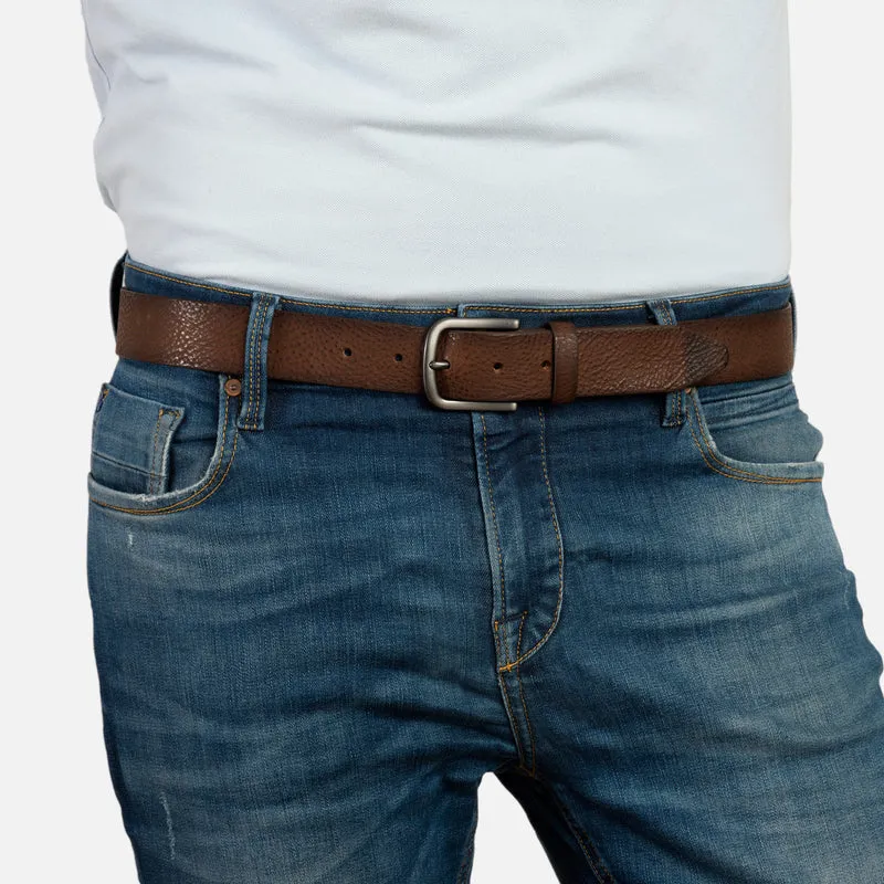 AMARILLO light brown uni – Ledergürtel Herren 3,5 cm